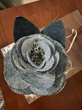 Liverpool Denim Flower Brooch NWT